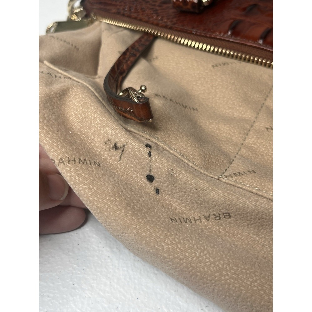 Brahmin Duxbury Satchel Pecan Melbourne Handbag Purse With Strap - Picture 13 of 16